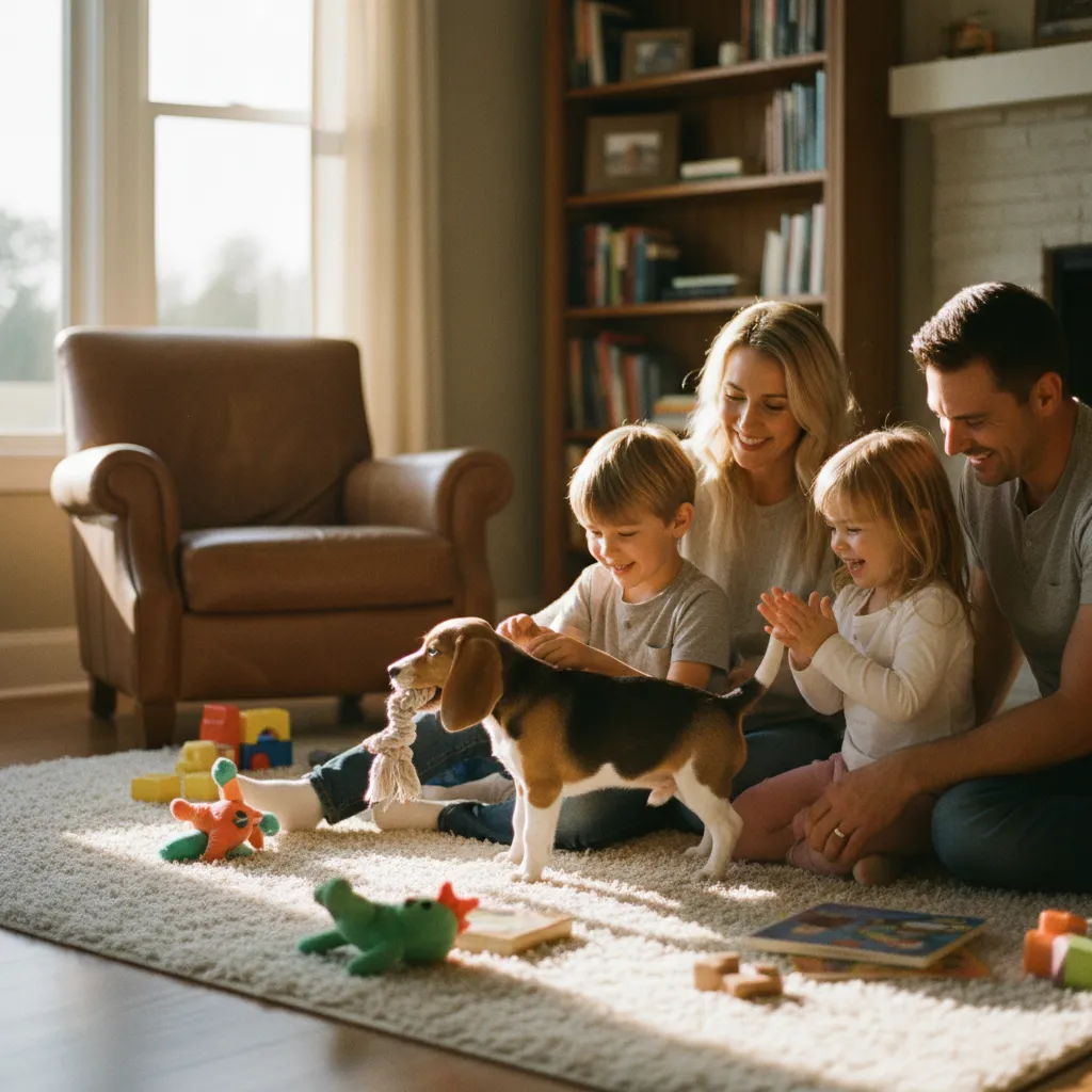 Toute la famille participe à l'éducation du chiot en respectant les mêmes règles