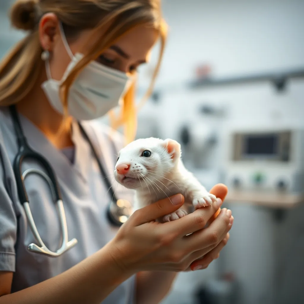Un examen vétérinaire régulier permet de détecter précocement les maladies fréquentes du furet