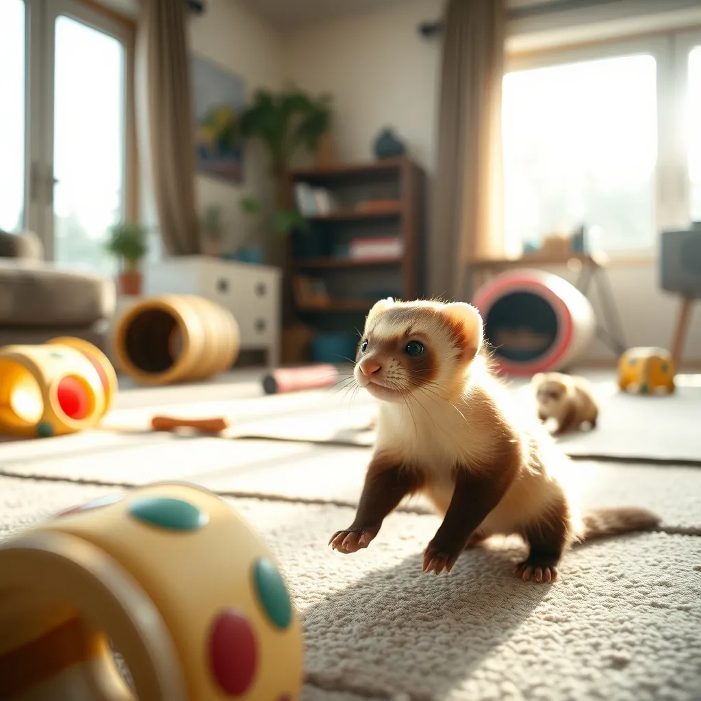 Sécuriser l'environnement du furet réduit les risques d'accident et les frais vétérinaires associés