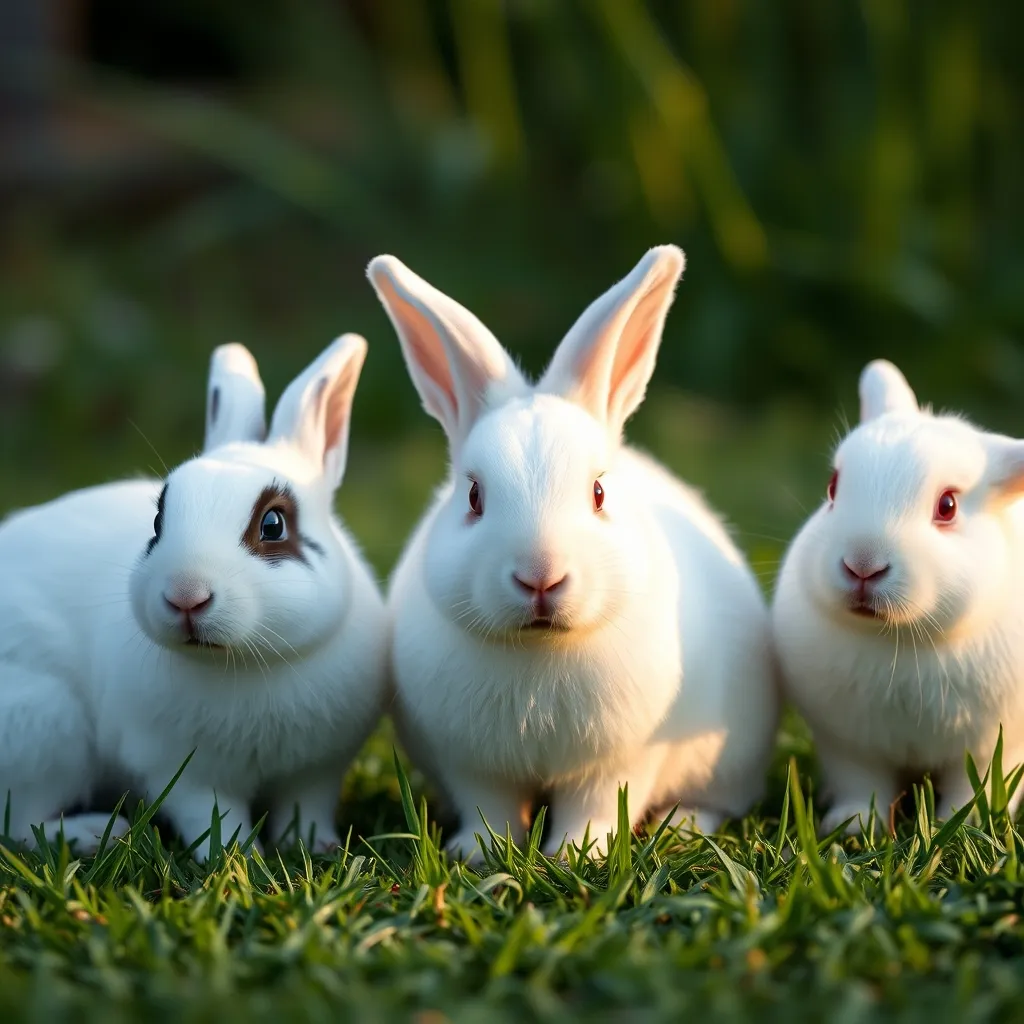 Hotot nain, Polonais et Nain néerlandais : trois races de lapins blancs nains aux traits distincts