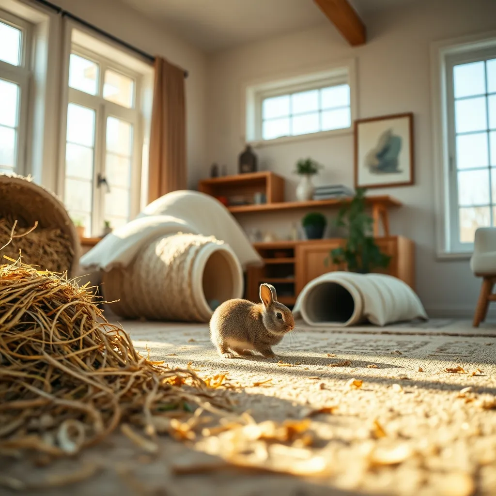 Un enclos spacieux de 2 m² minimum est indispensable au bien-être quotidien du lapin nain