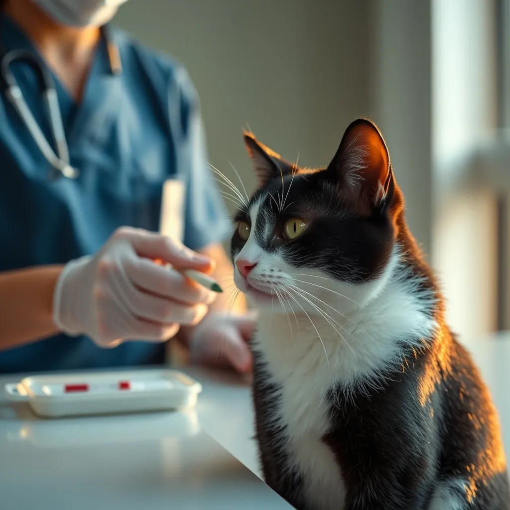 Le test FeLV rapide est réalisé en clinique avant la première injection de vaccin leucose