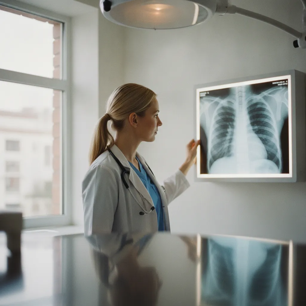 La radiographie thoracique permet de visualiser une cardiomégalie ou un œdème pulmonaire