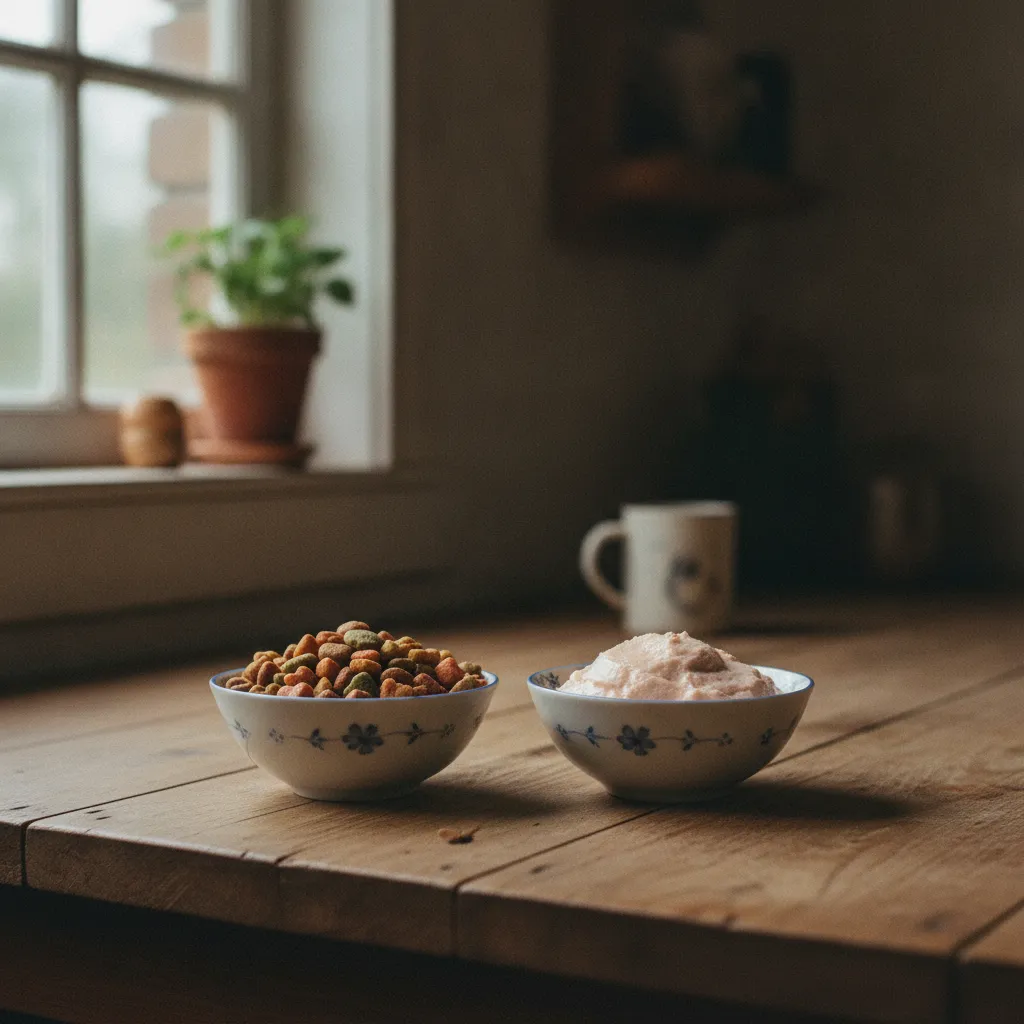 L'alimentation mixte associe croquettes et pâtée pour une meilleure hydratation du chat