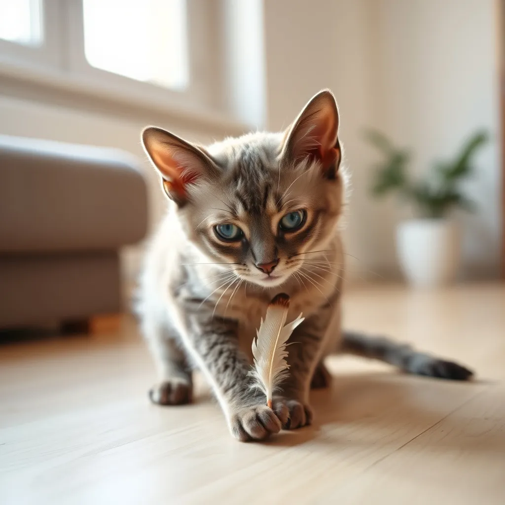 Le Devon Rex, avec son poil frisé et ses grandes oreilles, dépasse rarement 3,5 kg