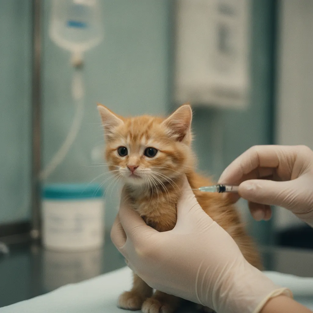La primovaccination du chaton nécessite deux à trois injections entre huit et seize semaines