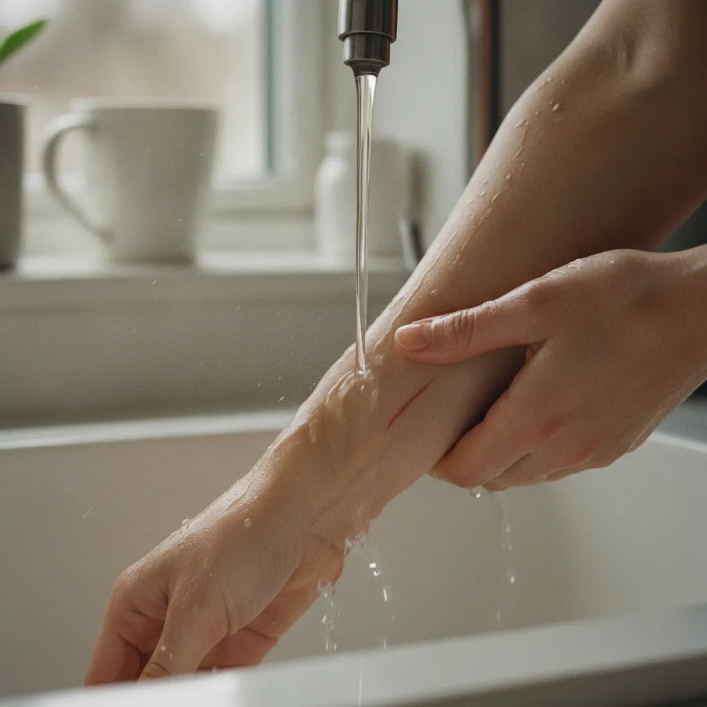 Laver toute griffure à l'eau et au savon pendant cinq minutes réduit considérablement le risque d'infection