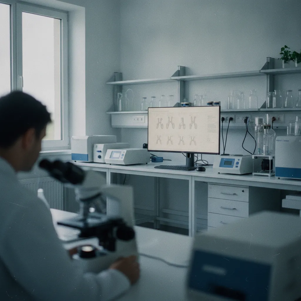 Le caryotype permet de confirmer la délétion du bras court du chromosome 5
