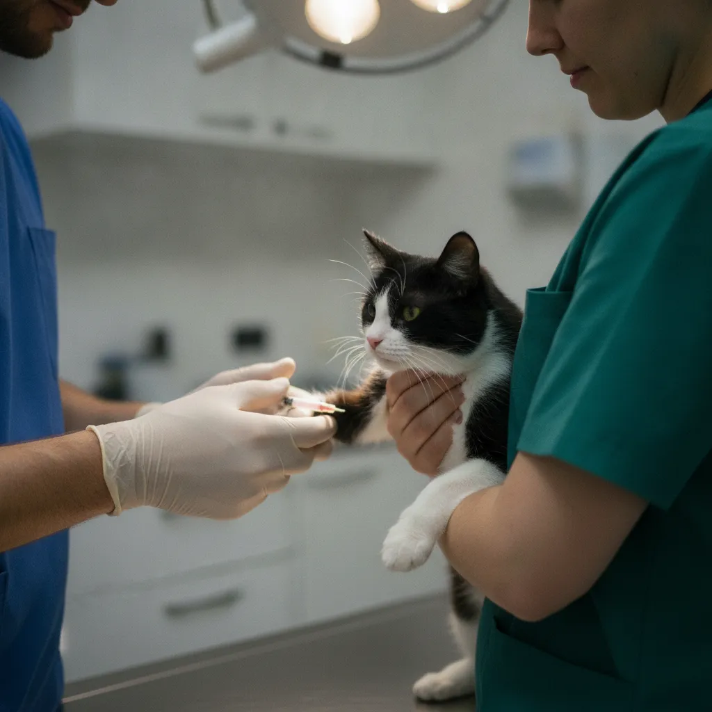 Le test de dépistage FeLV et FIV se réalise en clinique grâce à une simple prise de sang