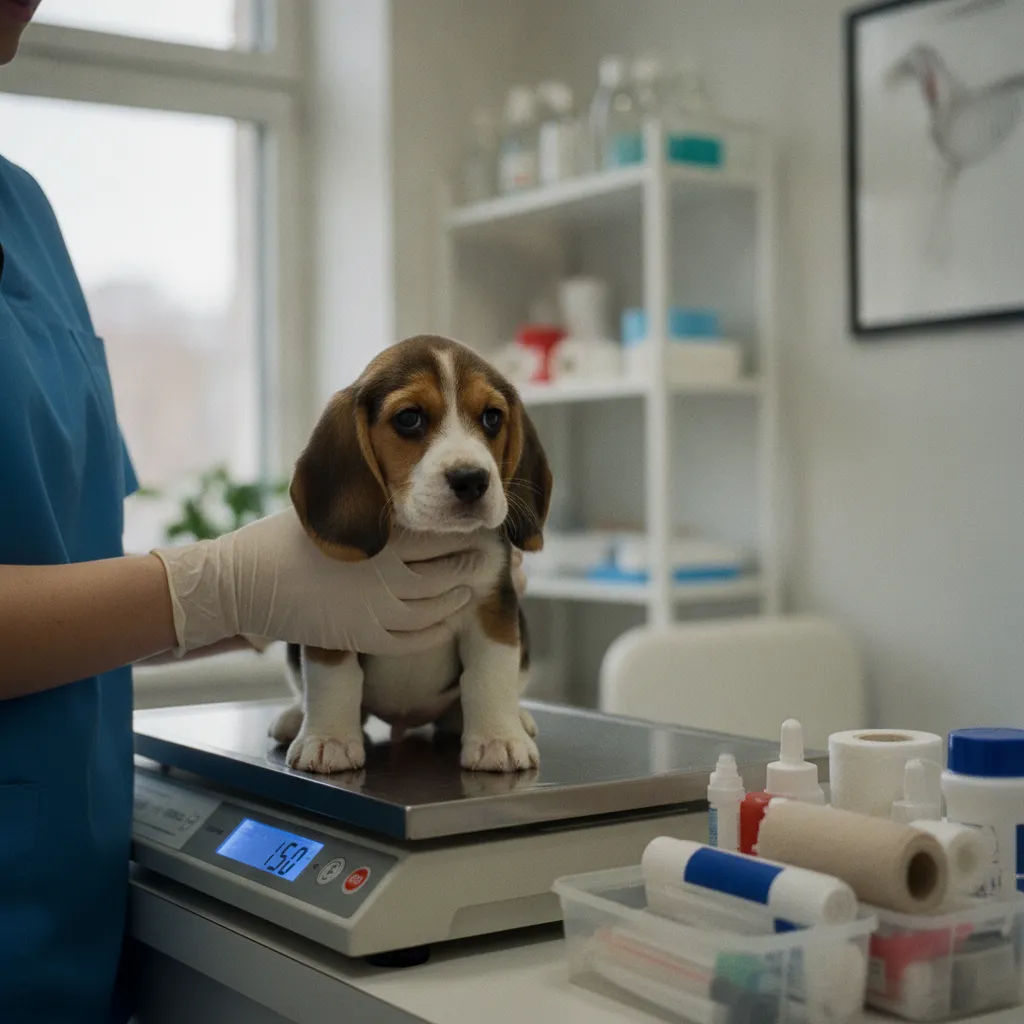 Peser le chiot avant chaque vermifugation garantit un dosage précis et efficace