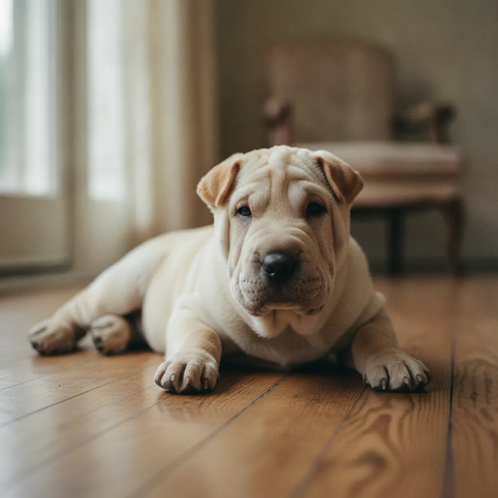 Les plis cutanés du shar-peï nécessitent un entretien dermatologique hebdomadaire