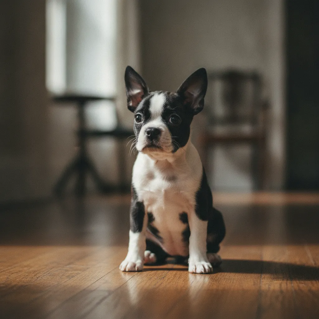 Le Boston Terrier, surnommé le gentleman américain, séduit par son allure en smoking noir et blanc