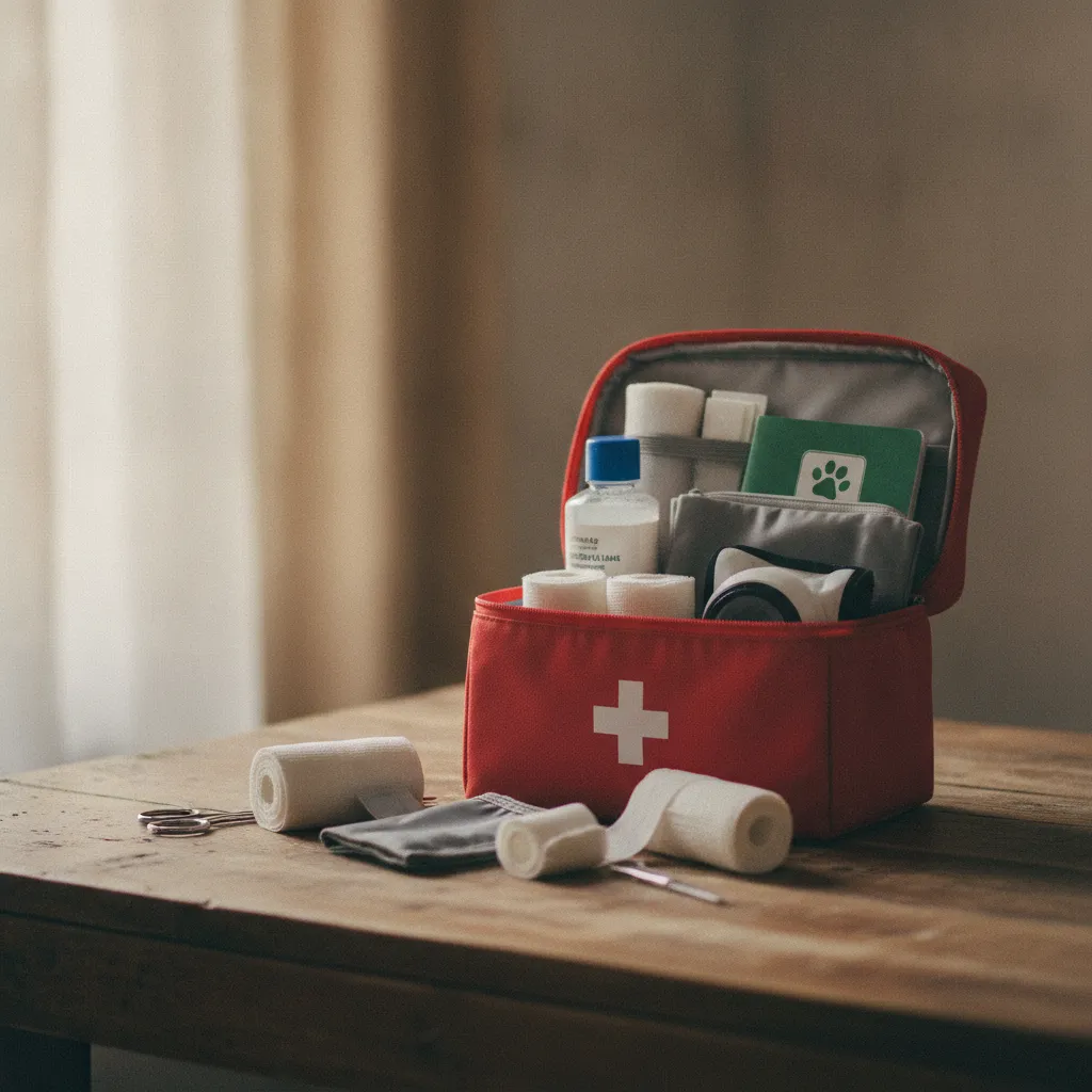 Trousse de premiers secours pour animaux de compagnie avec le matériel essentiel