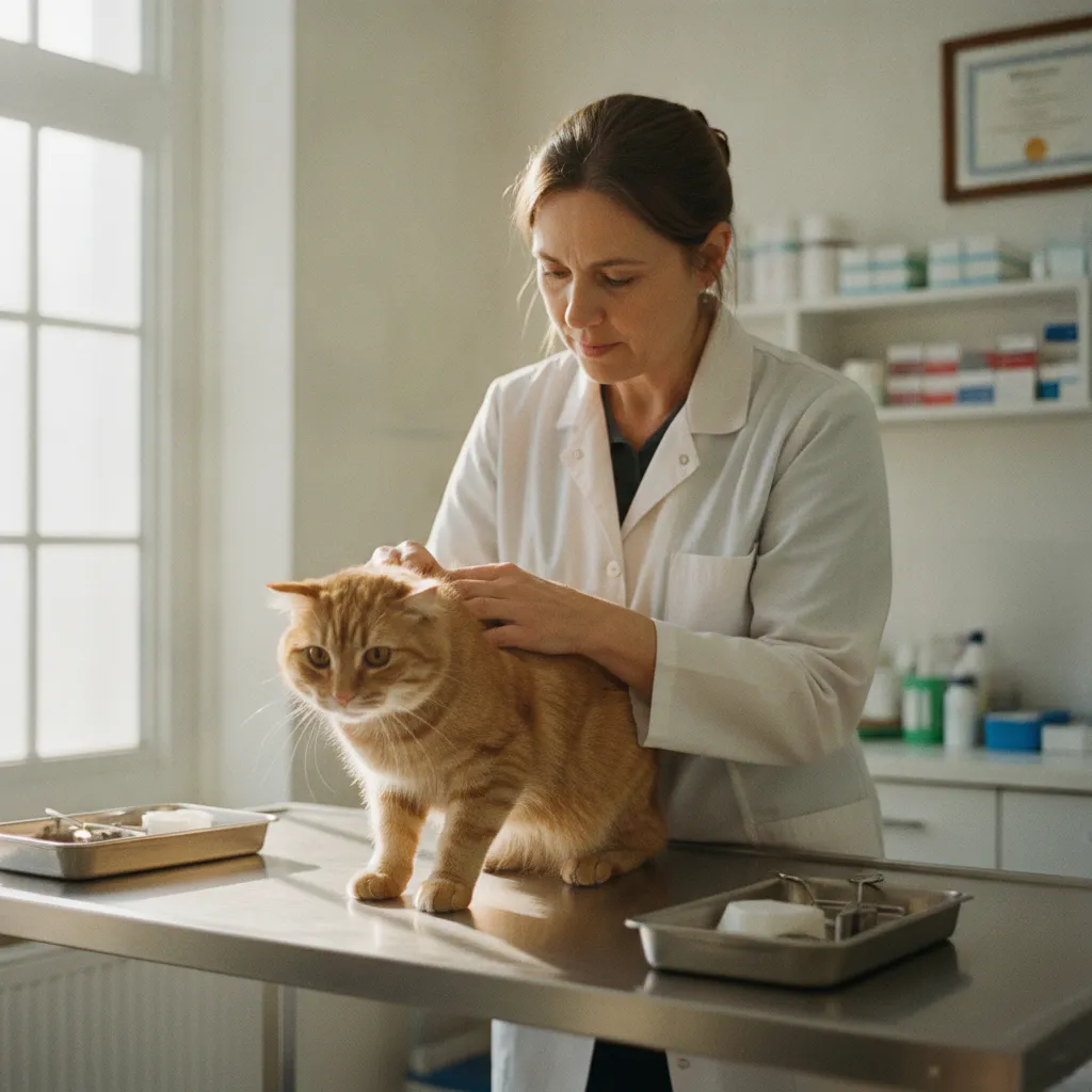 Examen vétérinaire d'un chat pour rechercher une cause médicale à son agressivité