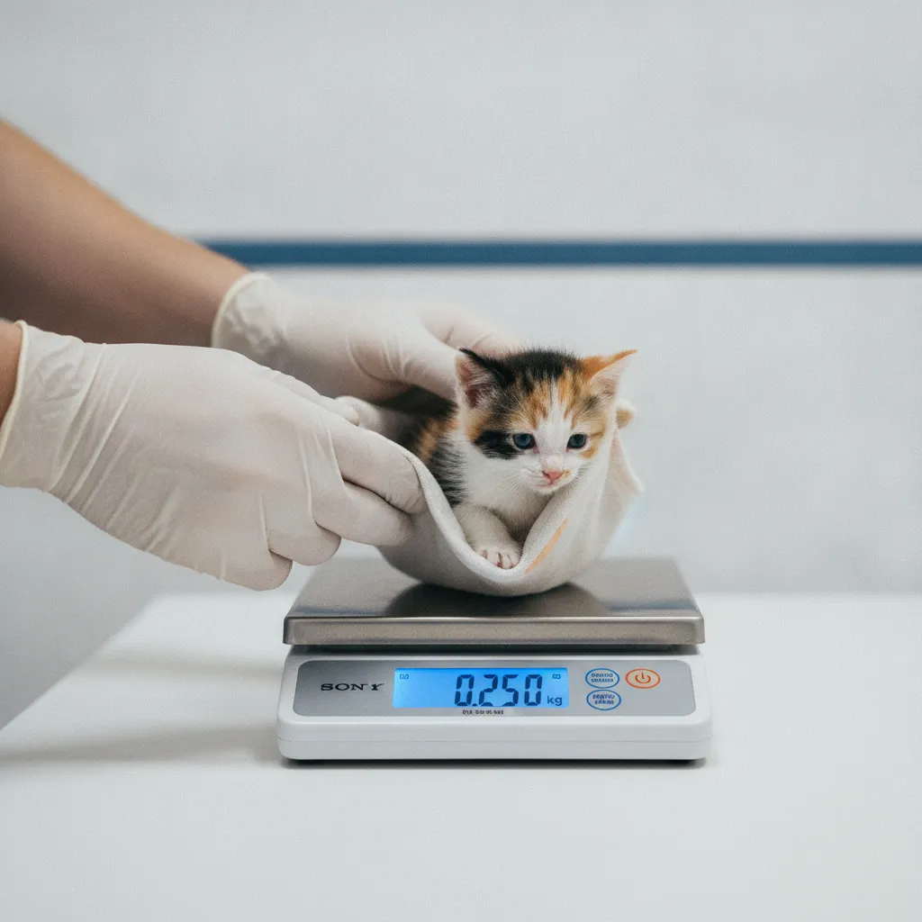 Surveiller régulièrement le poids du chaton permet d'ajuster sa ration alimentaire