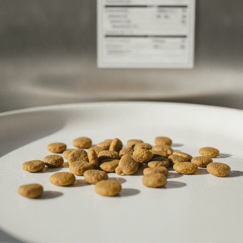 Les constituants analytiques sur l'étiquette révèlent la qualité réelle de la croquette