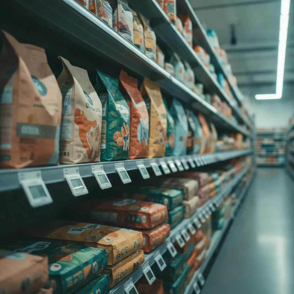 En rayon, les croquettes d'entrée de gamme affichent des compositions très similaires d'une marque à l'autre