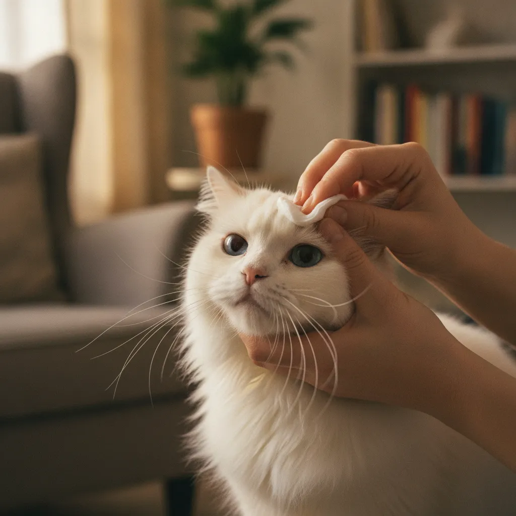 Le nettoyage quotidien des yeux est essentiel pour les races brachycéphales comme le Persan