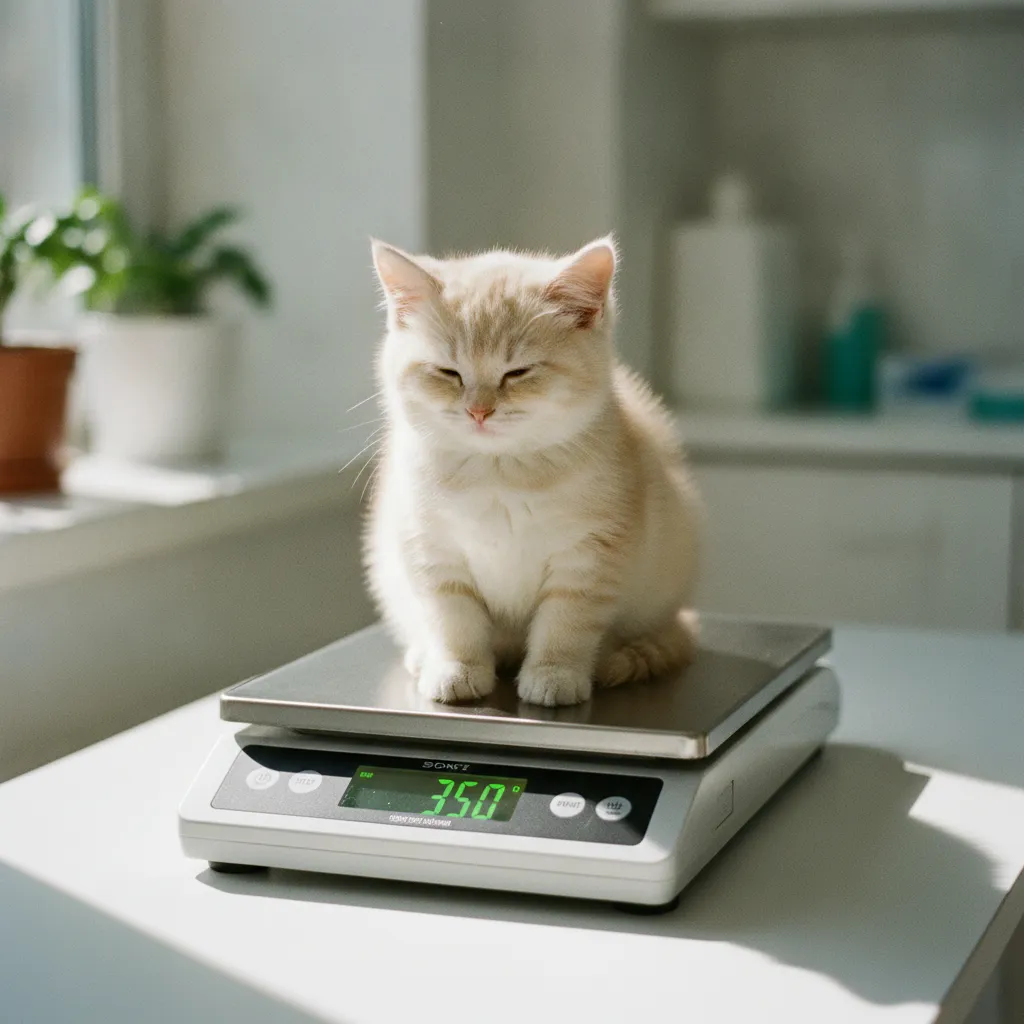 Peser le chaton avant chaque vermifugation permet un dosage précis adapté à son poids